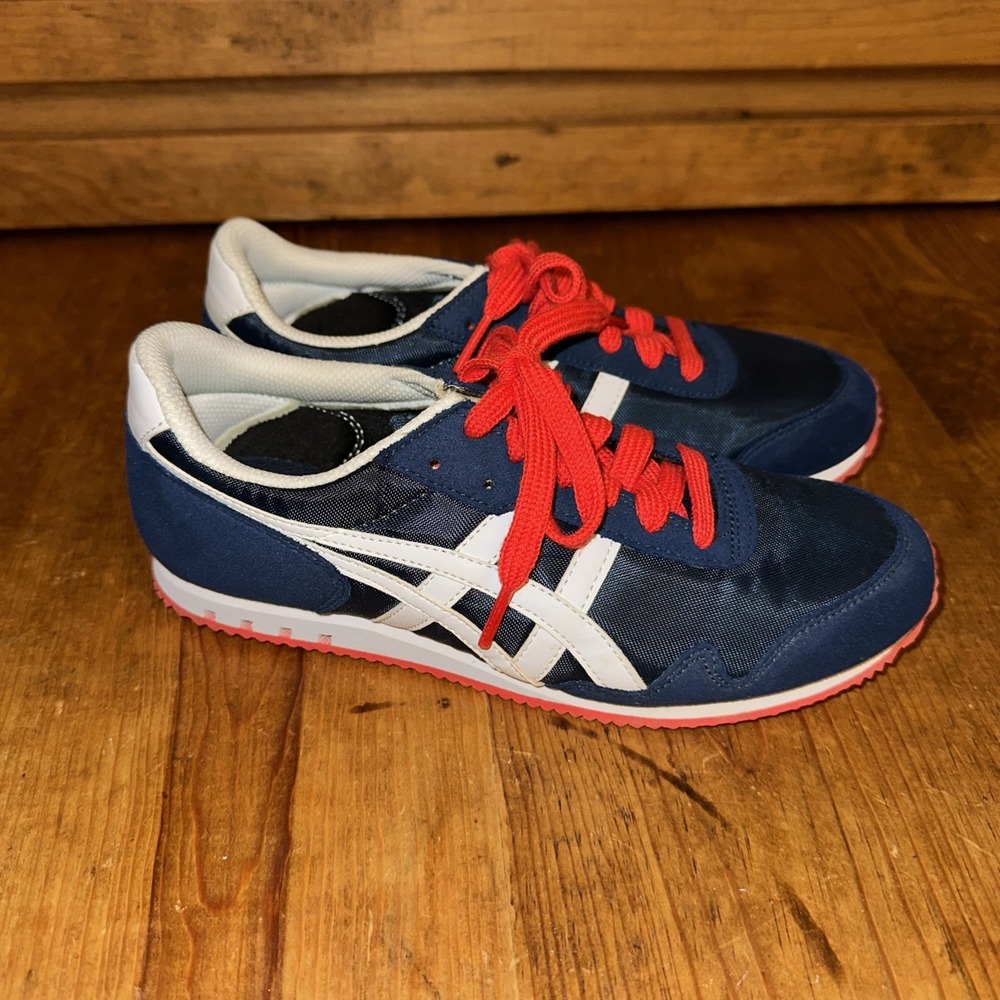 Asics Onitsuka Tiger Serrano Shoes Youth US 4 Navy Blue Sneakers Casual C3A2N